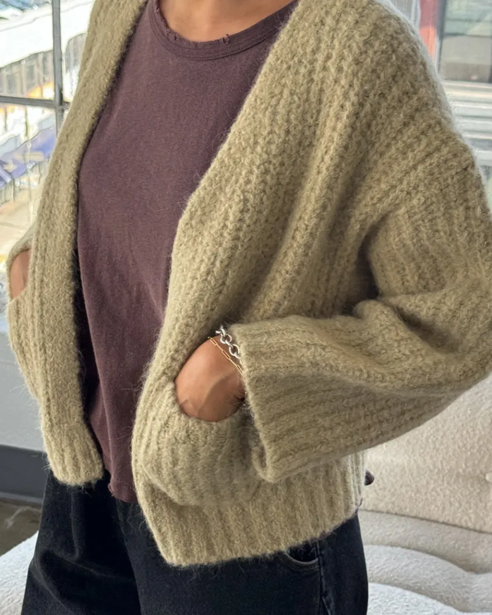 Alpaca Sweater Jacket - Butter