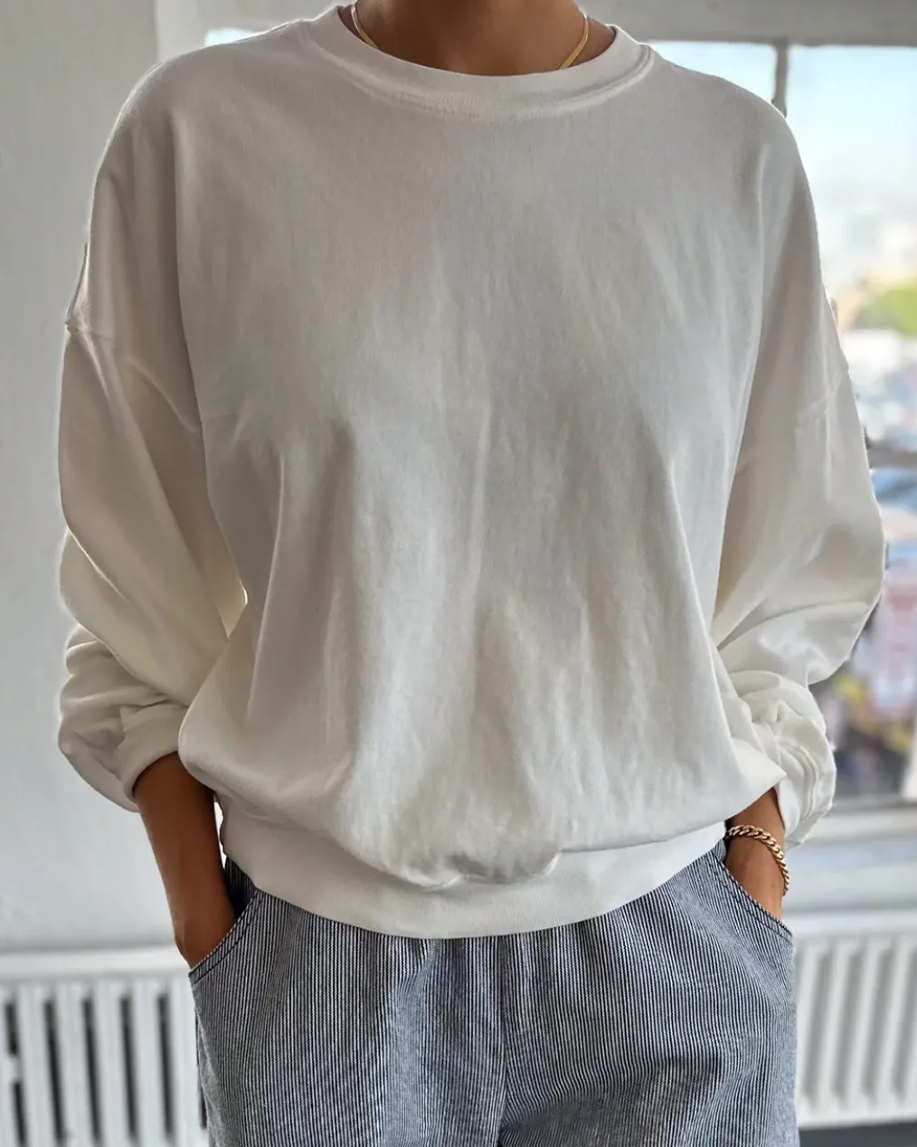 Cali Jersey Sweatshirt - Vintage White