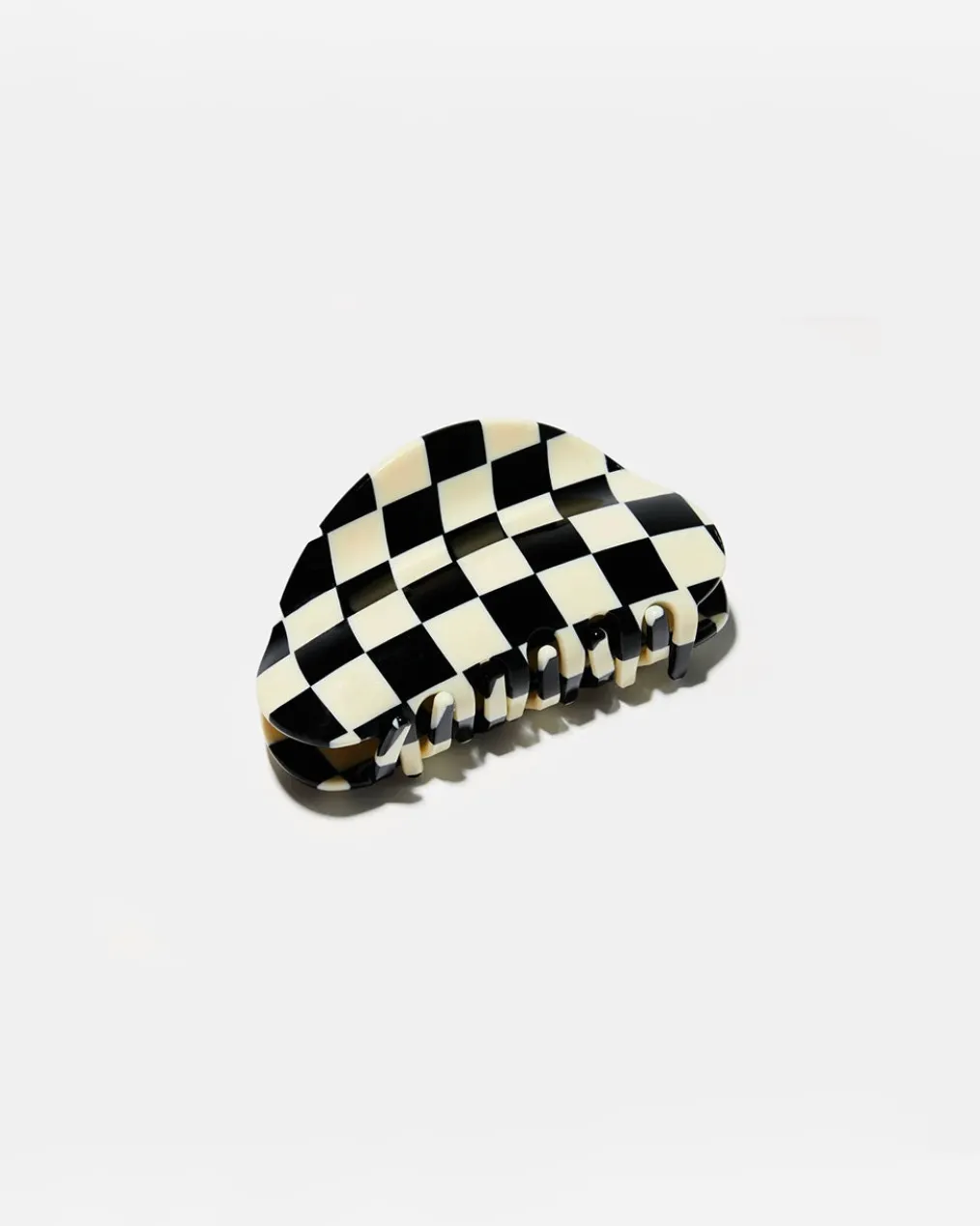 Checker Claw Clip - Black + White