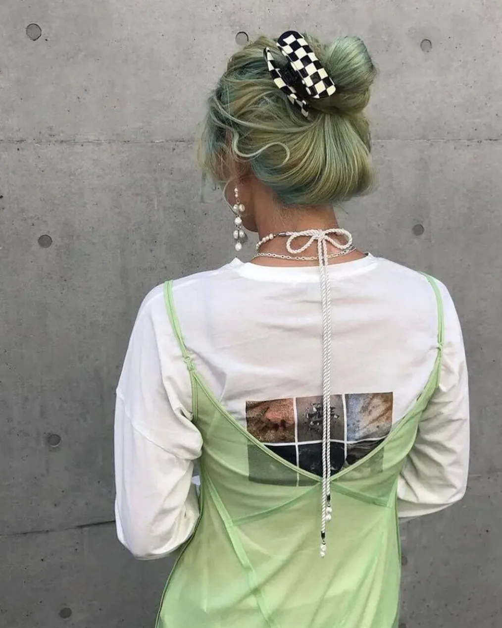 Checker Claw Clip - Black + White