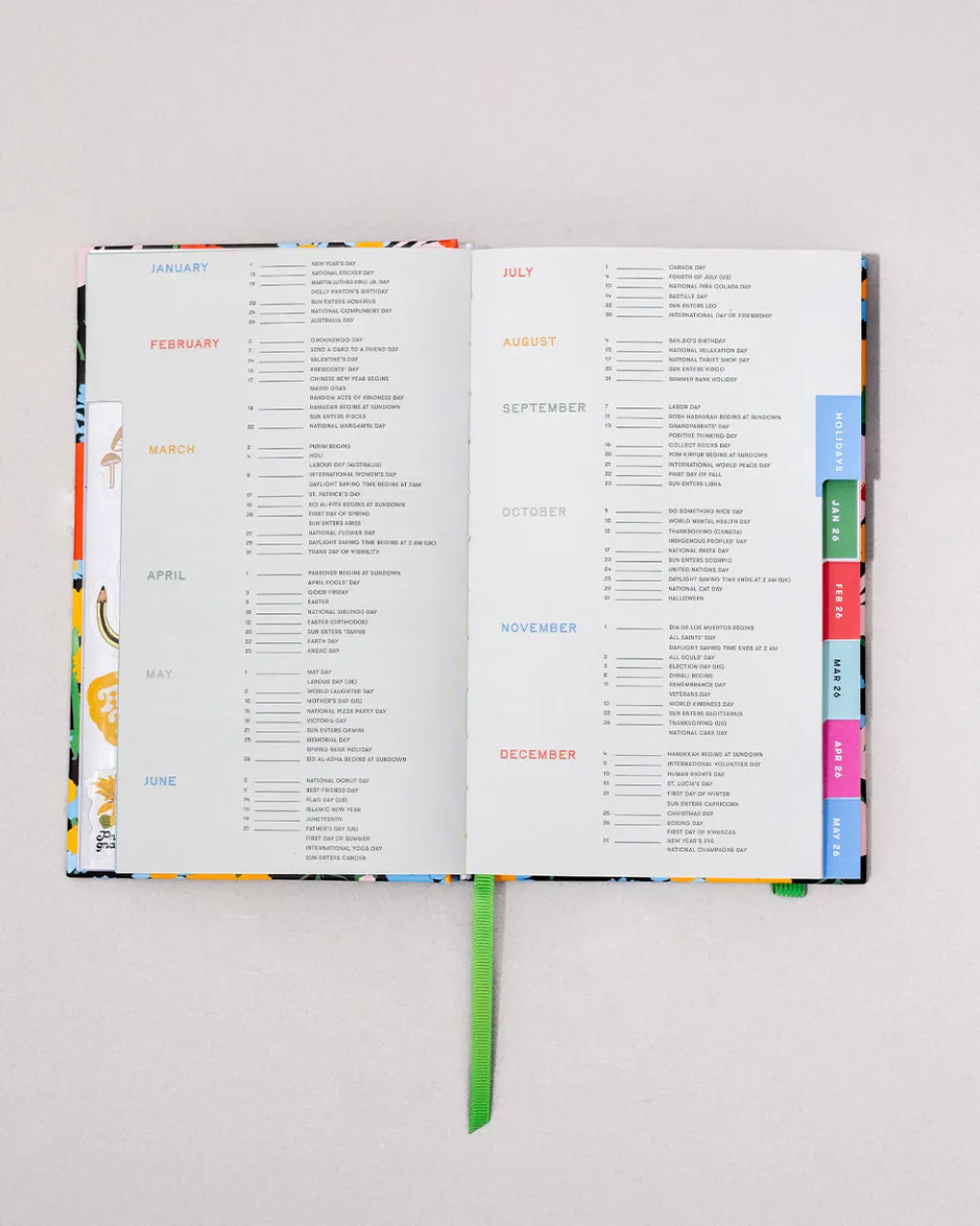 Classic 12-Month Annual Planner - Black Floral