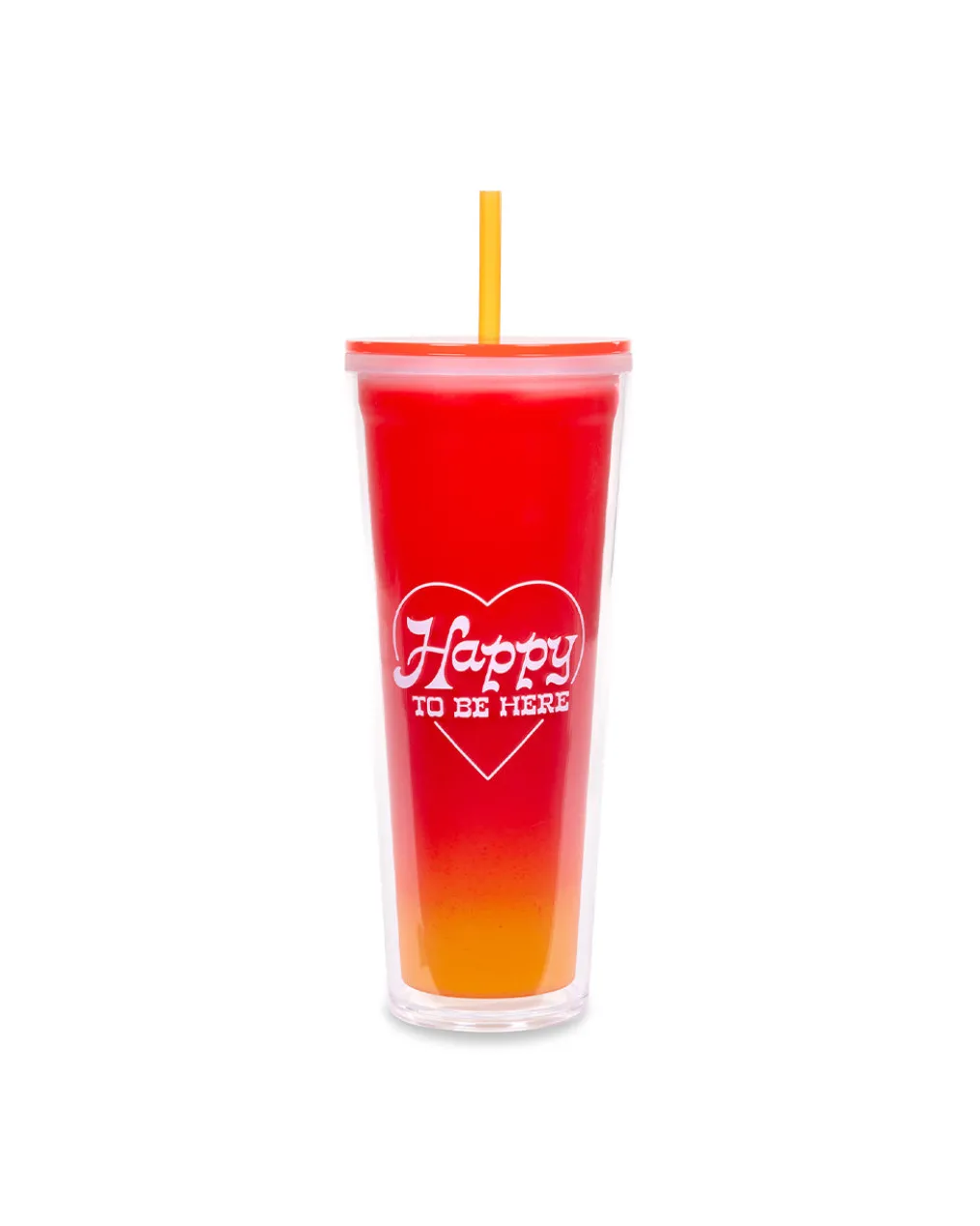 Color Changing Sip Sip Tumbler with Straw - Happy to be Here