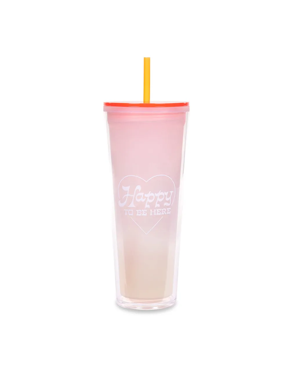 Color Changing Sip Sip Tumbler with Straw - Happy to be Here