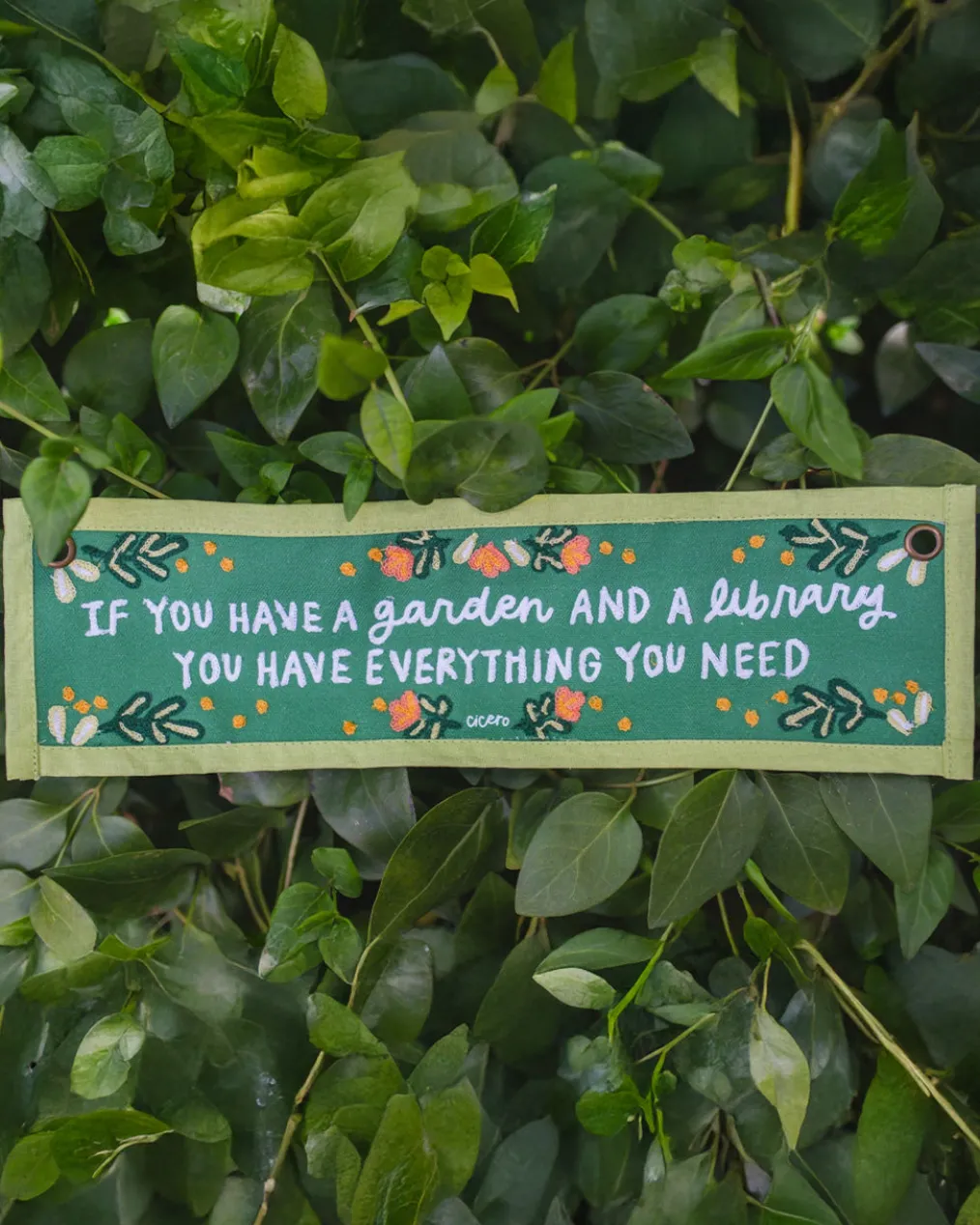 Garden and a Library Canvas Banner