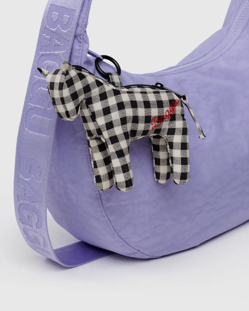 Horse Charm - Black & White Gingham