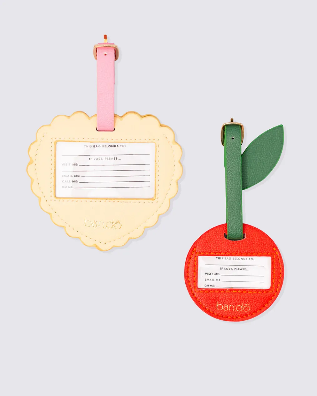 Luggage Tag Set - Heart and Cherry