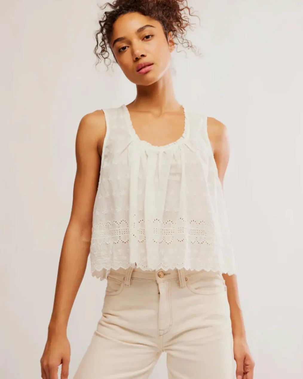 Marina Eyelet Tank - Clean Ivory