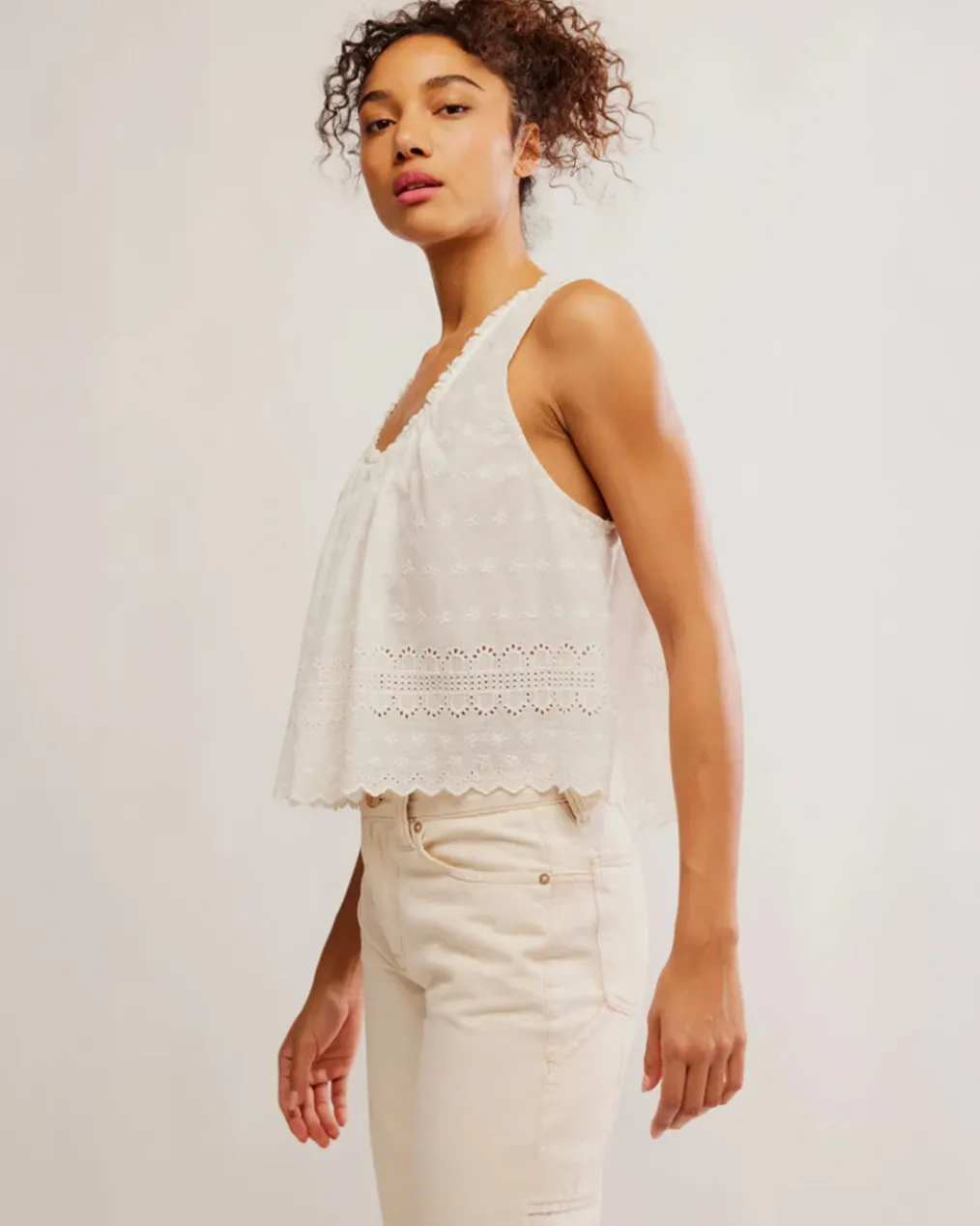 Marina Eyelet Tank - Clean Ivory
