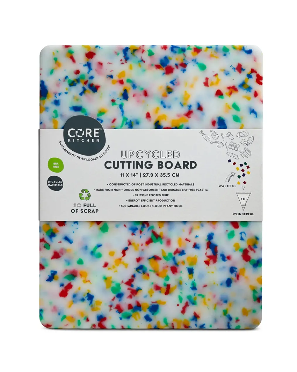 Medium Recycled Plastic Cutting Board - Confetti