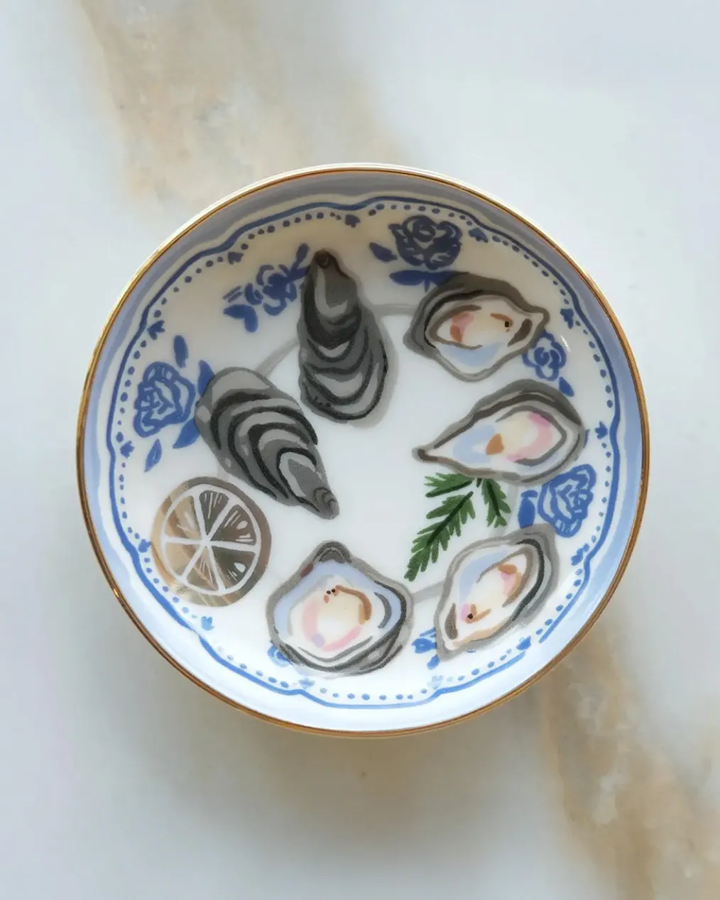 Oysters Porcelain Trinket Dish