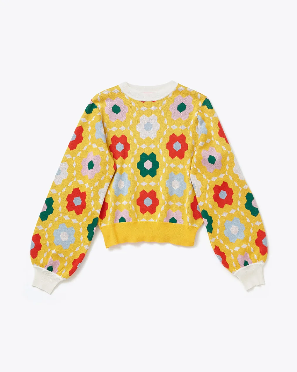 Quilted Balloon Sleeve Sweater