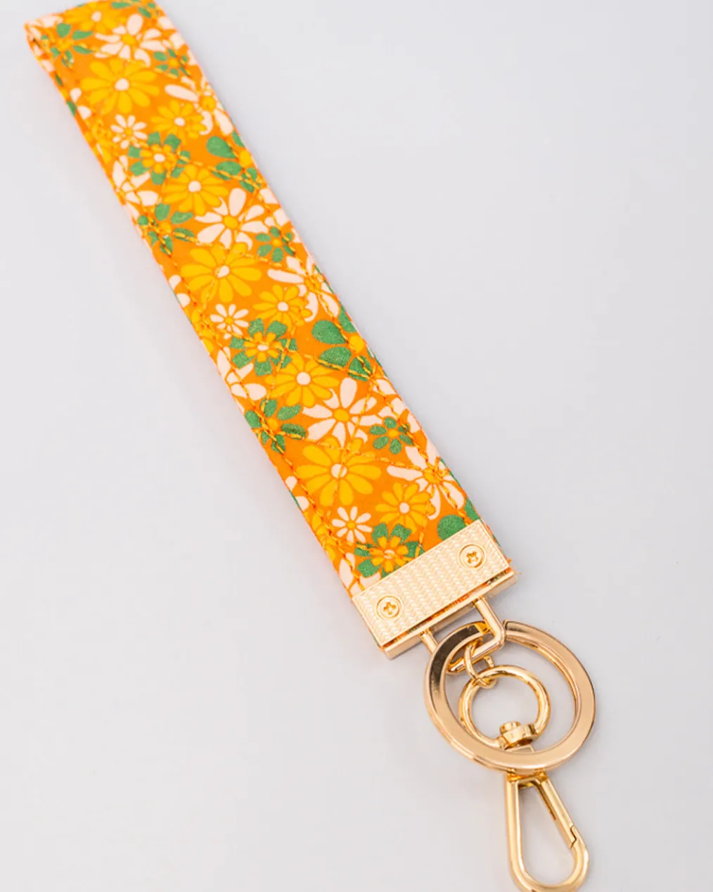 Retro Floral Wristlet Keychain