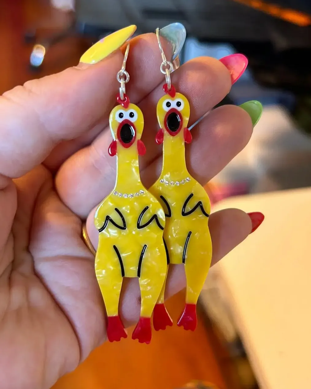 Rubber Chicken Earrings