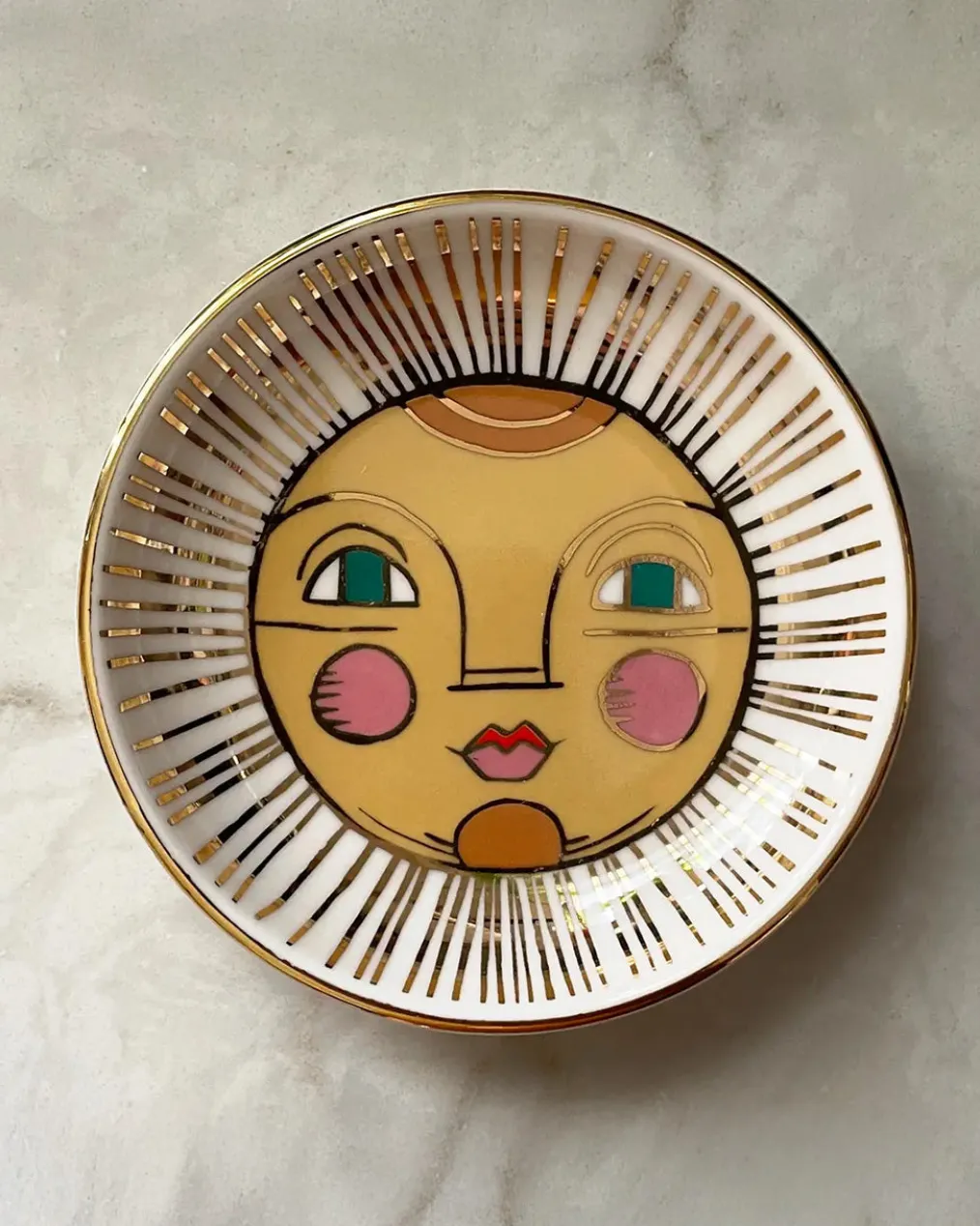 Sun Porcelain Trinket Dish