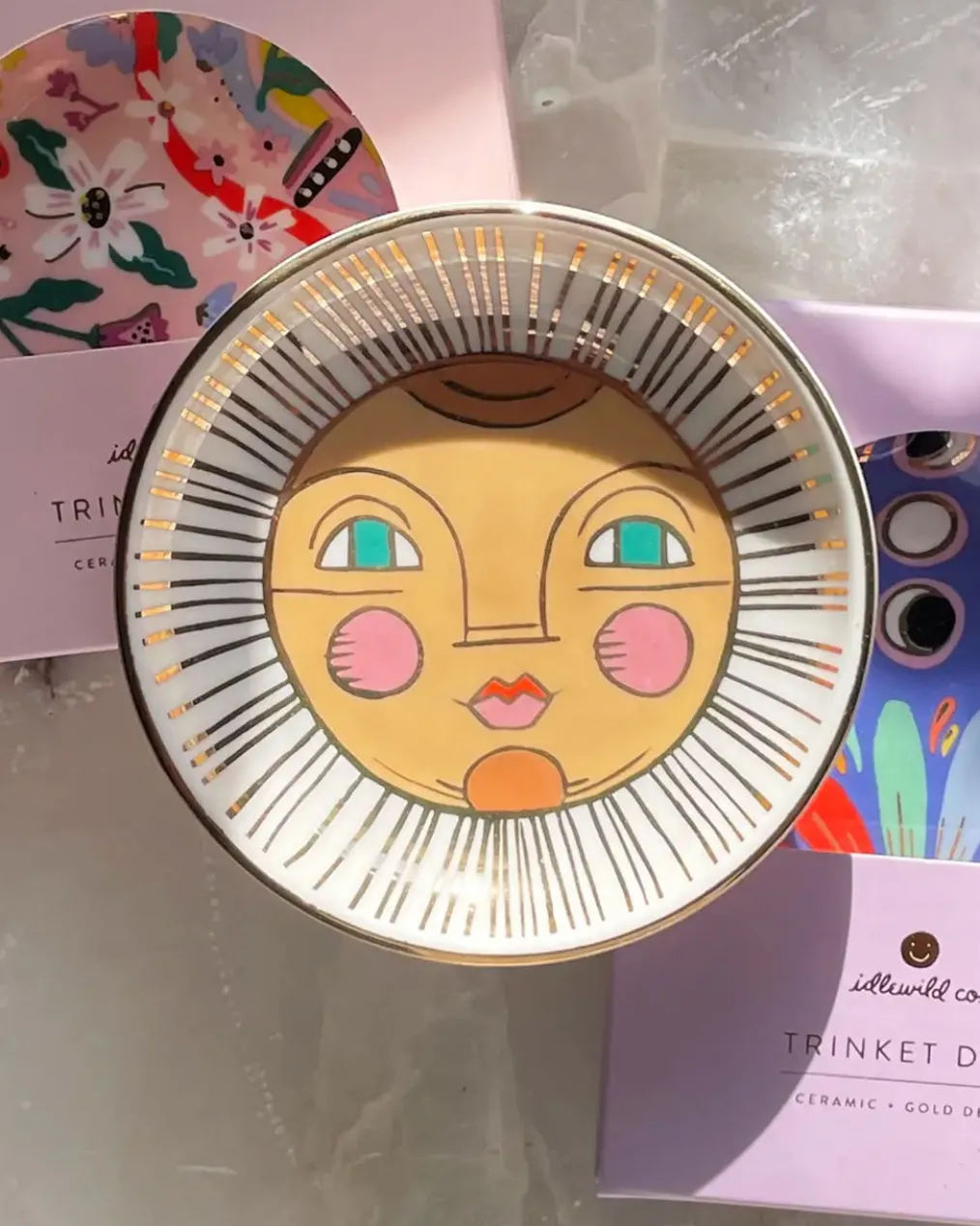 Sun Porcelain Trinket Dish