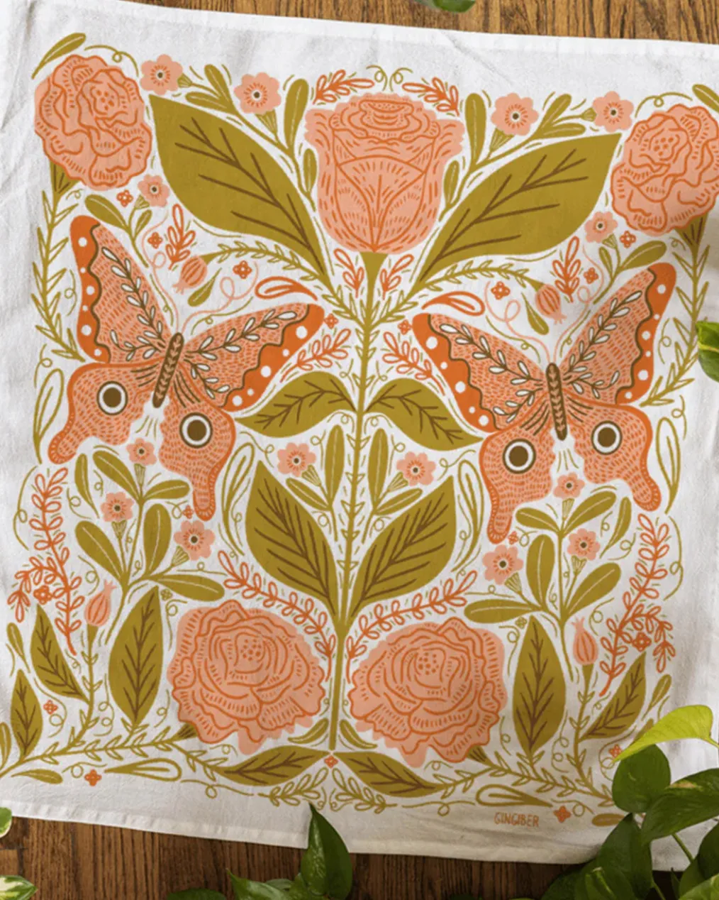 Vintage Butterfly Tea Towel