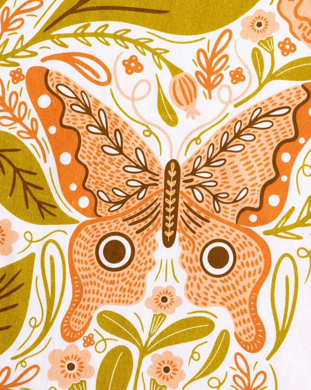 Vintage Butterfly Tea Towel