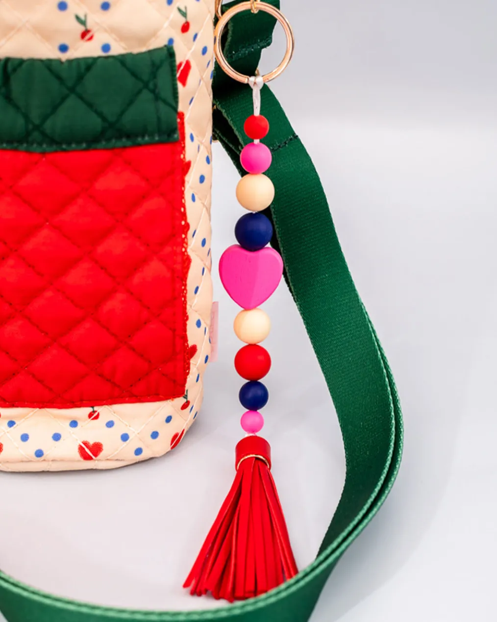 Water Bottle Sling - Cherry Hearts