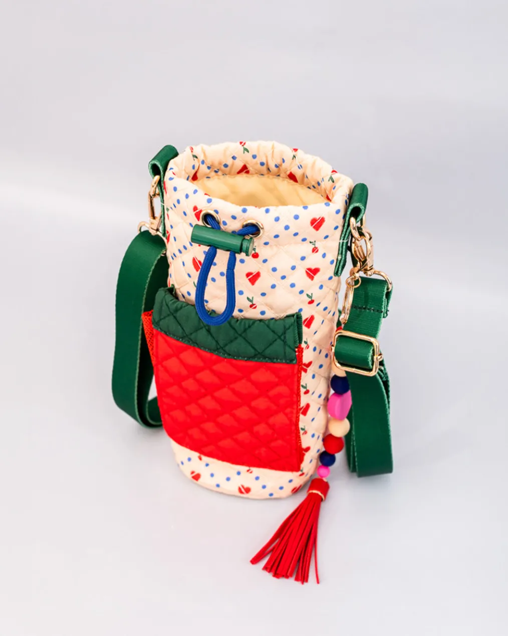 Water Bottle Sling - Cherry Hearts